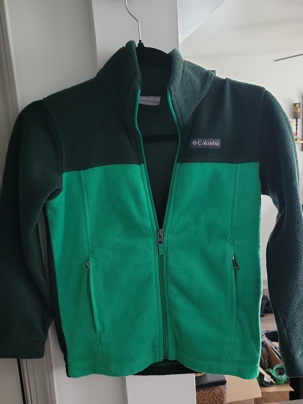 Columbia Kids Two-Tone Green Full-Zip Fleece Jacket